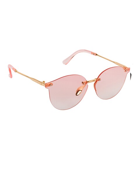 Pink Lens Rimless Sunglasses Women Men Elegant Classy Gold Metal Eye Glasses  NEW | eBay