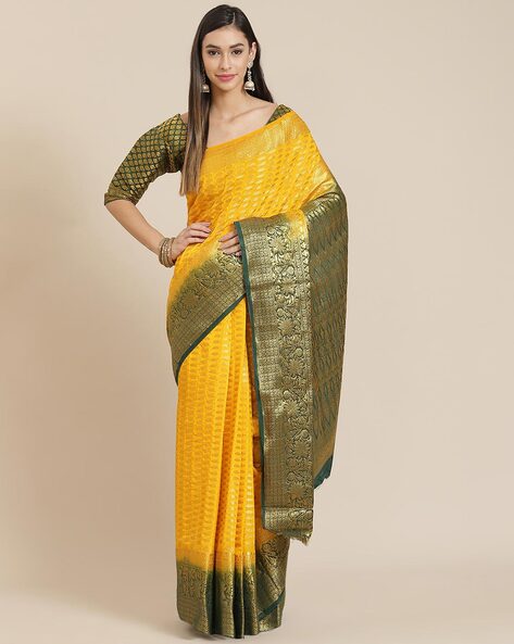 Yellow Bollywood Party wear Saree with waist belt - Dress me Royal