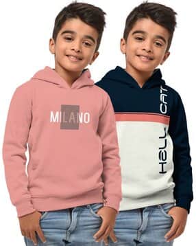 hellcat Pack of 2 Typographic Print Hoodies-picture-29