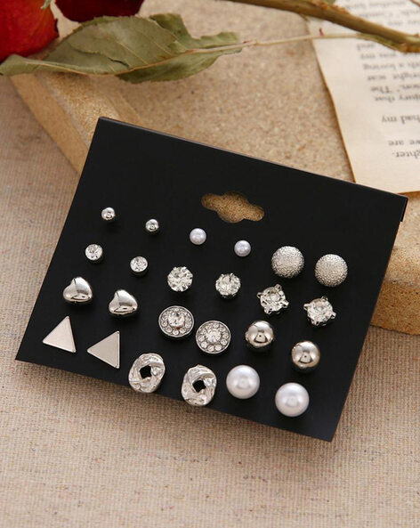 Baby Earrings|women's Fashion Stud Earrings Set - Acrylic Star & Heart,  Zinc Alloy, Push-back