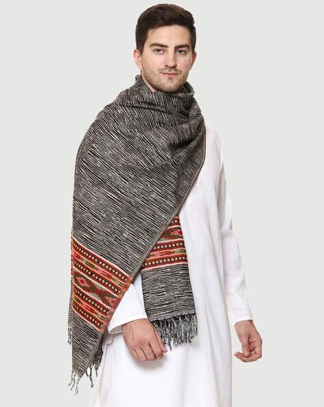 Buy Black Shawls & Wraps for Men by Weavers Villa Online