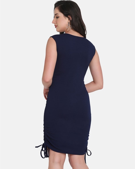 Bateau Neck Polyester Sexy Knee Length Pencil Bodycon Dresses - Power Day  Sale
