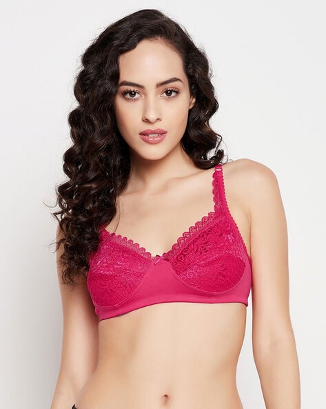Clovia Padded Non-Wired T-Shirt Bra With Detachable Straps Pink
