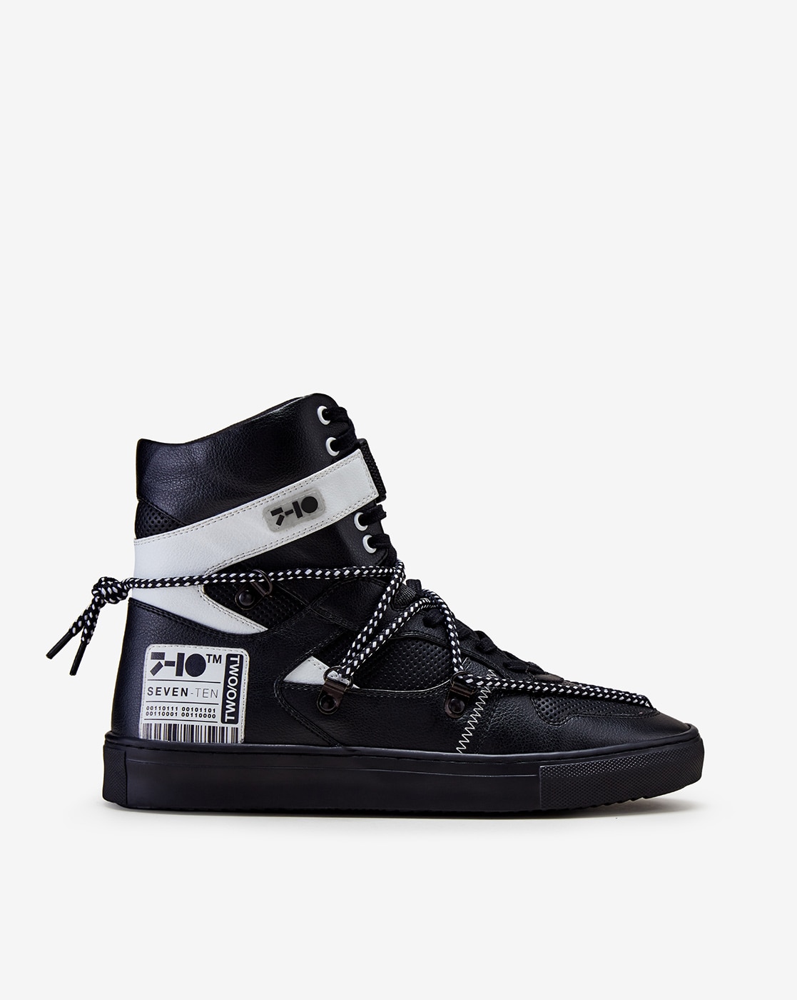 Black leather high top 2024 trainers