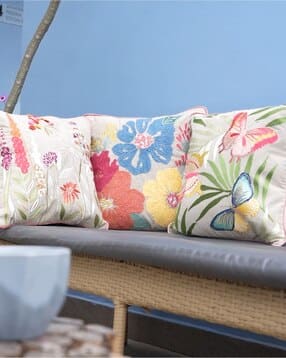 Embroidered Throw Cushion Cover 16'' x 16''