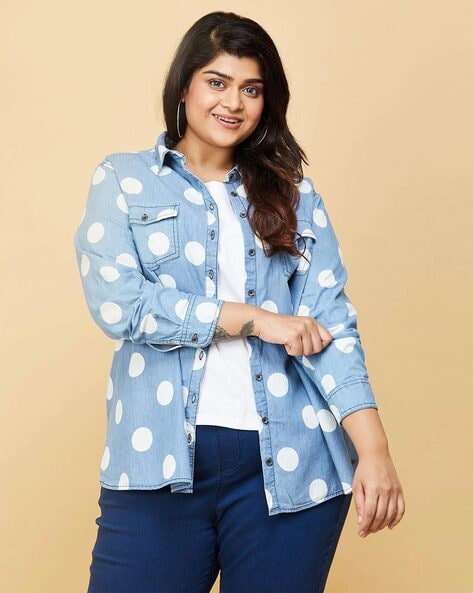 Buy Latest Mosaic Printed Denim Shirts Online in India – VUDU