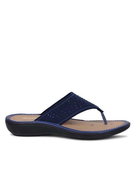 Buy Navy Flat Sandals for Women by Bata Online Ajio