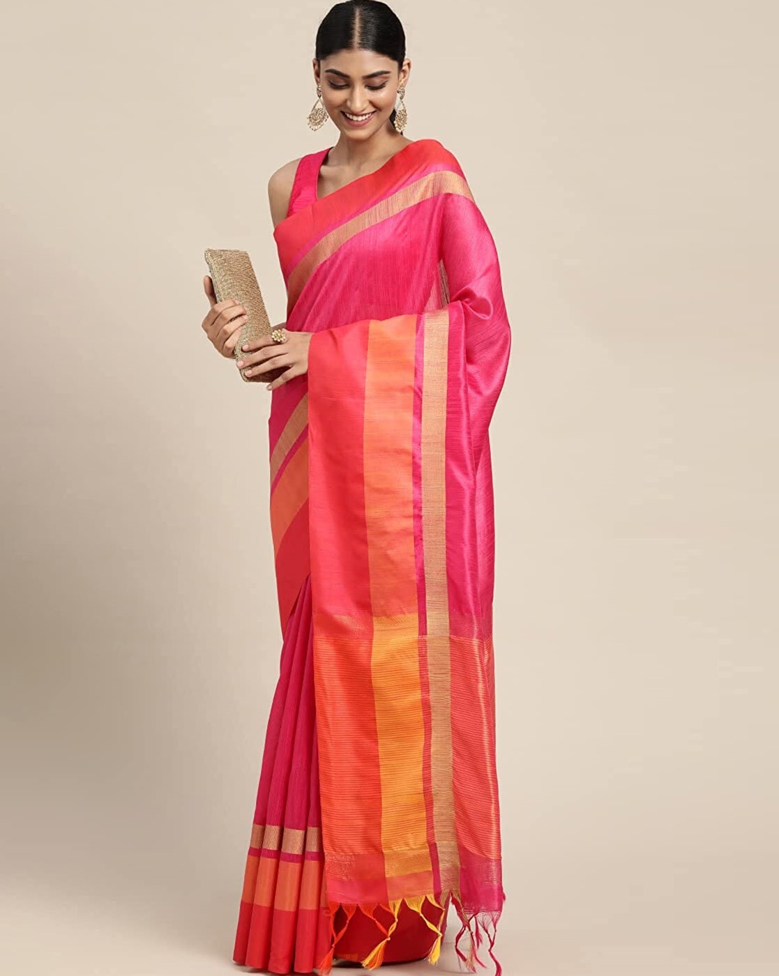 Buy Gold Sarees for Women by SERONA FABRICS Online | Ajio.com