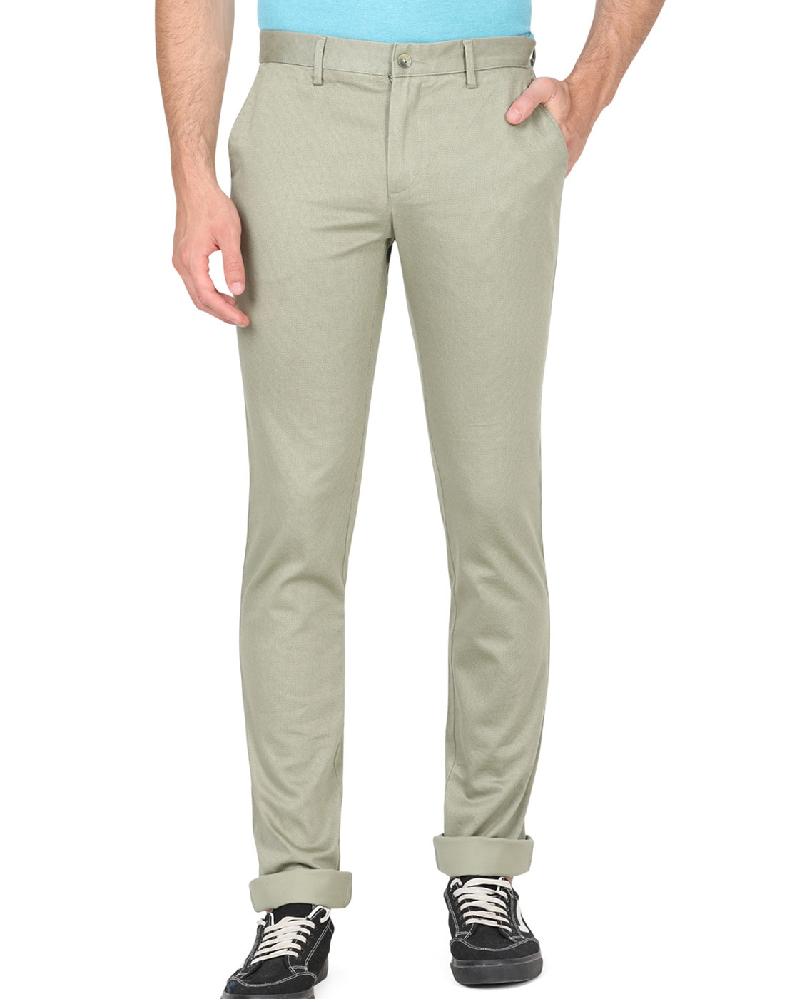 Buy Greenfibre Men Off White Classic Fit Formal Trousers  Trousers for Men  538305  Myntra