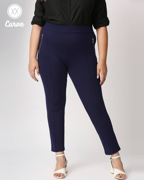 Skinny Leg Jeggings Navy w/zipper