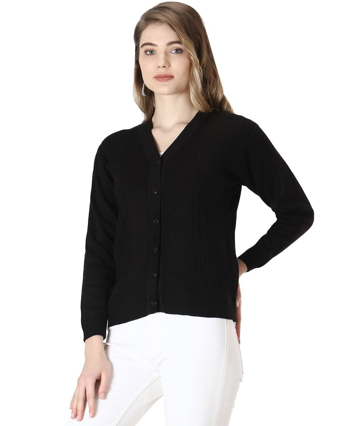 ASCLO」BLACK Angora like V neck Cardigan ASCLO」BLACK Angora like