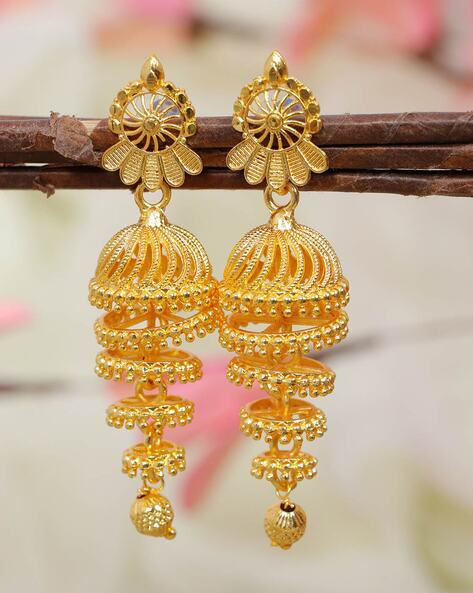 Buy Beautiful Creeper Design Jhumka Gold Earrings | GRT Jewellers-sgquangbinhtourist.com.vn