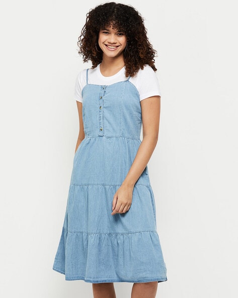 Only denim pinafore dress in blue curated on LTK