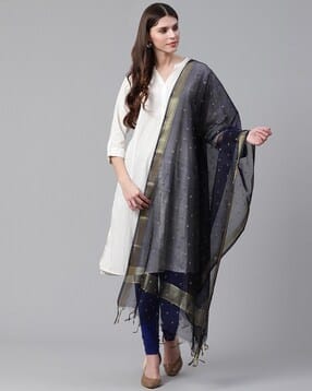 weavers villa Striped Woven Dupatta-picture-11