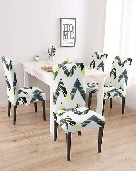 Cortina Eyelet Curtain Pack of 4 Abstract Print Chair Slip Covers