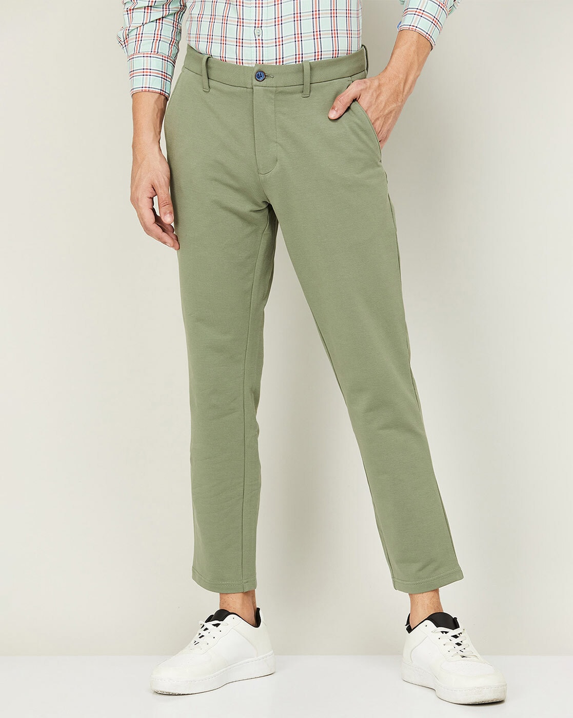 US POLO ASSN Casual Trousers  Buy US POLO ASSN Men Light Olive  Regular Fit Printed Casual Trousers Online  Nykaa Fashion