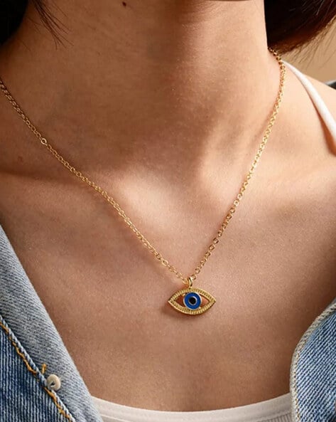 Suzanne Kalan Medium Yellow Gold, Diamond and Turquoise Evil Eye Necklace |  Harrods UK