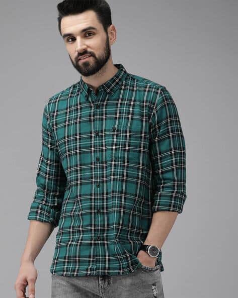 THE BEAR HOUSE Checked Shirt with Patch Pocket