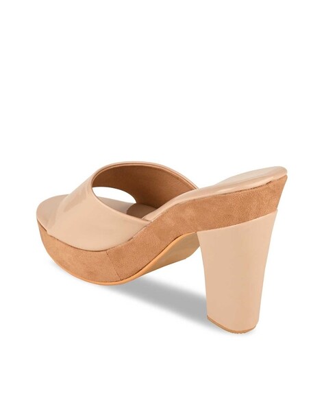 Solid discount platform sandals