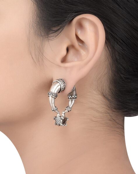 Grahakji Chandbali Earring for Girls & Women Vintage Oxidised German Silver  Tribal Hoop Dangler Hanging Price in India - Buy Grahakji Chandbali Earring  for Girls & Women Vintage Oxidised German Silver Tribal