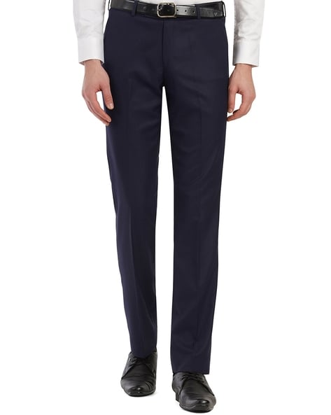 Mens Navy Blue Formal Trousers