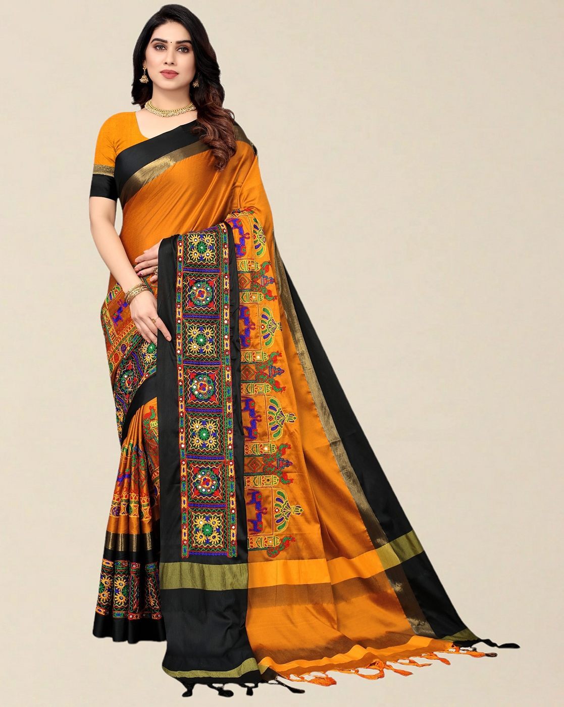 Pure Chiffon Saree Sunset orange | Doritaaga