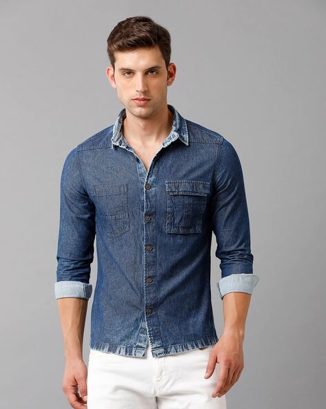 Buy Navy Blue Shirts for Men by SIN Online | Ajio.com