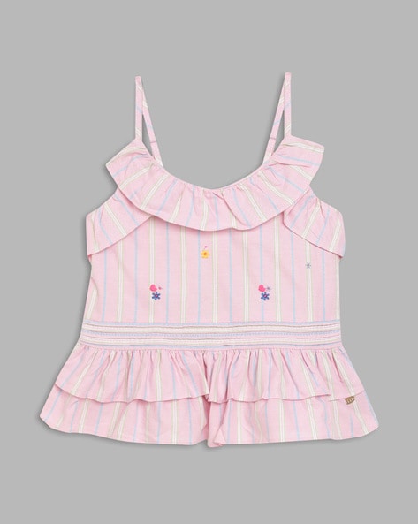 Elle Kids Striped Top with Ruffles