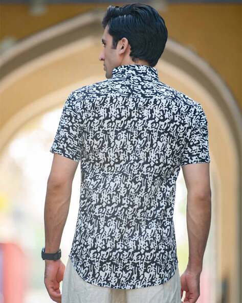 Buy Black Polka Dotted Cotton Half Sleeve Shirt Online, Tistabene -  Tistabene