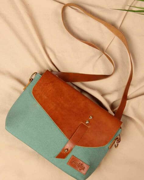 Colourblock Sling Bag with Detachable Strap