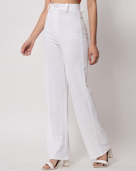 Buy Polo Ralph Lauren Women Off White Pleated Linen Pant Online  889371   The Collective