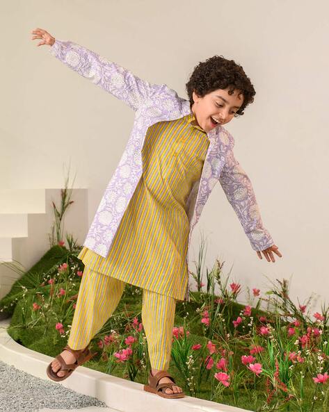 Buy Yellow Kurta Sets for Boys by Pspeaches Online Ajio