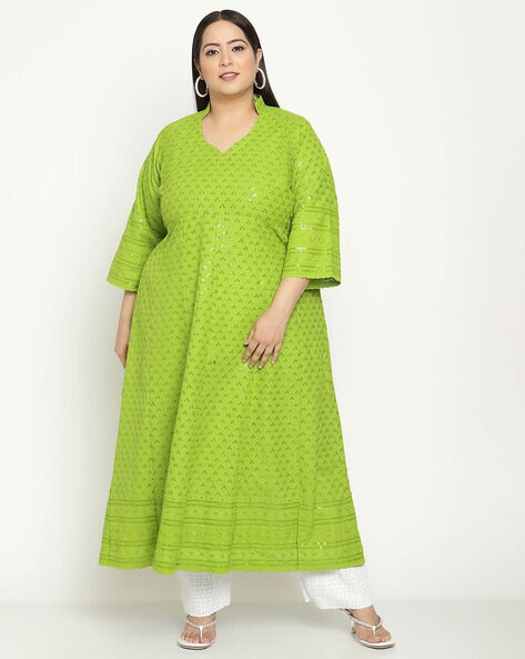 Chikankari anarkali shop kurtis online