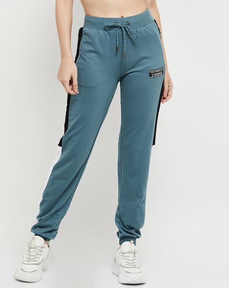 Women Cotton Joggers with Zipper Pockets