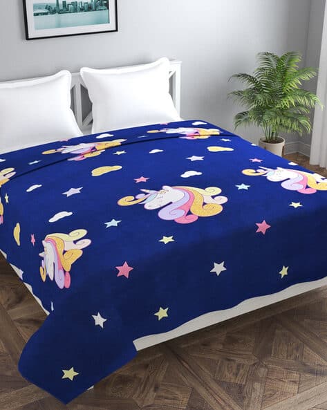 Unicorn Print Double Duvet Cover