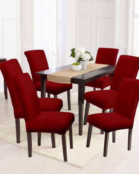 Pack of Dining Chair Slip Covers Solid
