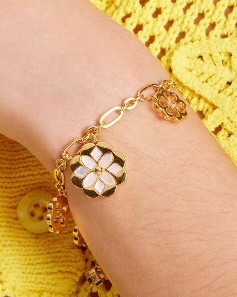 Buy KATE SPADE Heritage Bloom Charm Bracelet | Gold-Toned Color