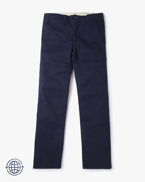 Straight Fit Flat Front Chinos