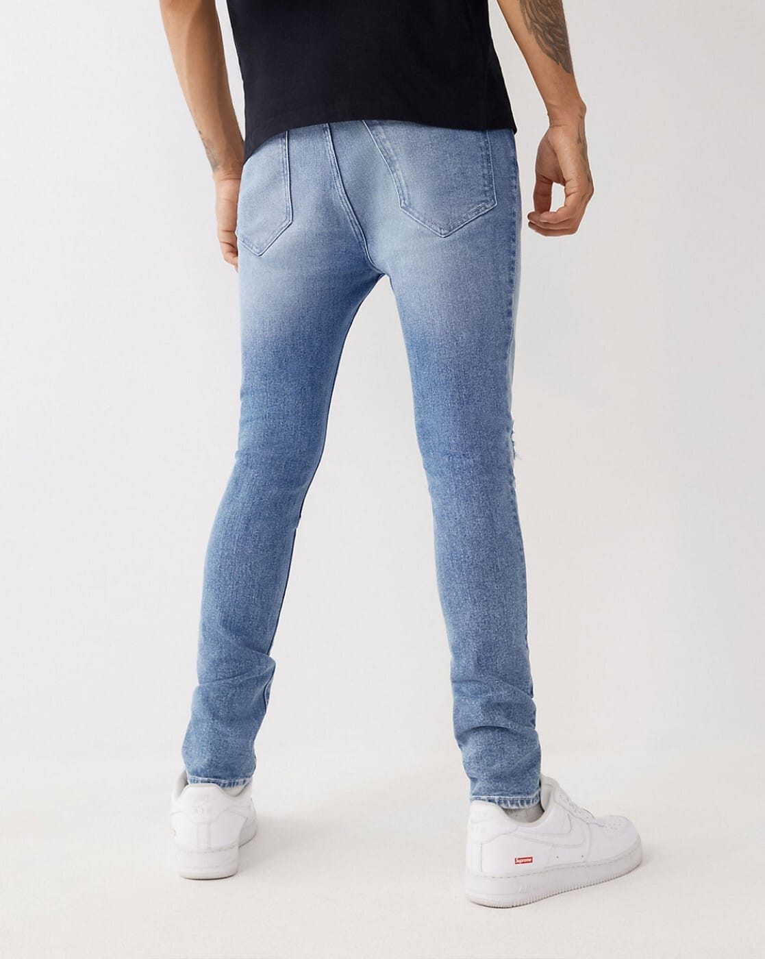 Buy TRUE RELIGION Heavily Washed Mild Distressed Skinny Fit Jeans