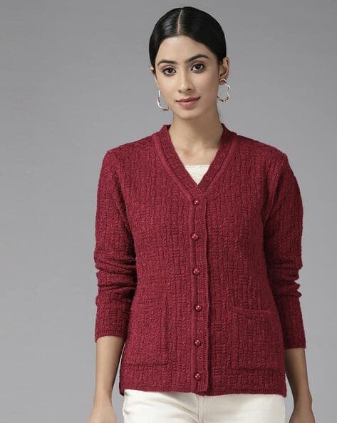 Buy Maroon Sweaters Cardigans for Women by CAYMAN Online