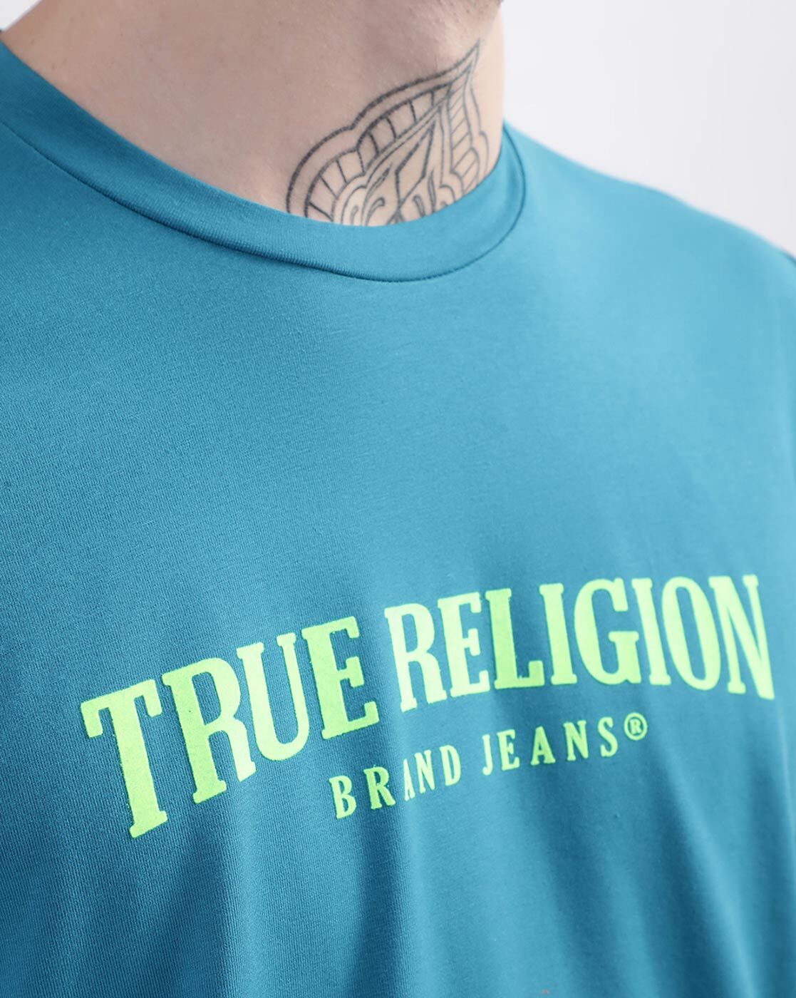 turquoise true religion shirt