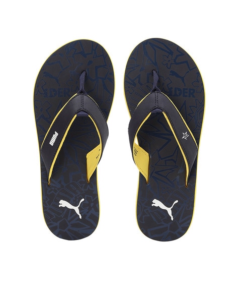 Buy Peacoat Blazing Blue Sun Ray Yellow Flip Flop Slippers for