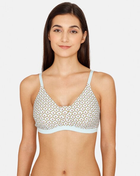 INTIMATES Blue Printed Padded Non-Wired T-shirt Bra|167644504