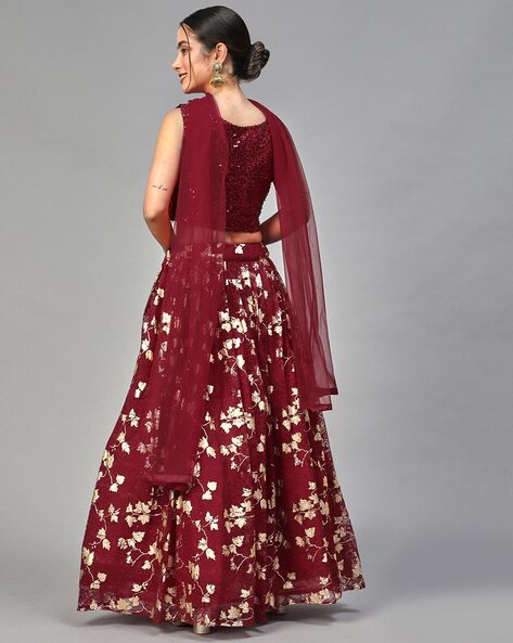 Buy Maroon Lehenga Choli Online | Maroon Wedding Lehengas Online Collections