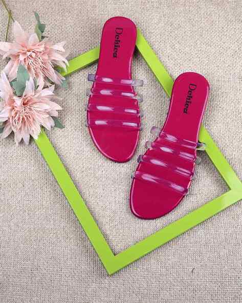 Hot pink hot sale flat sandals