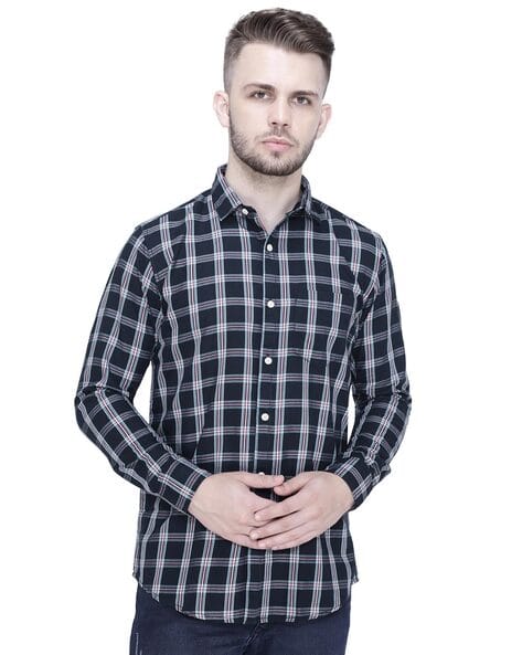 Buy Navy blue Shirts for Men by INK INDIA COMPANY Online