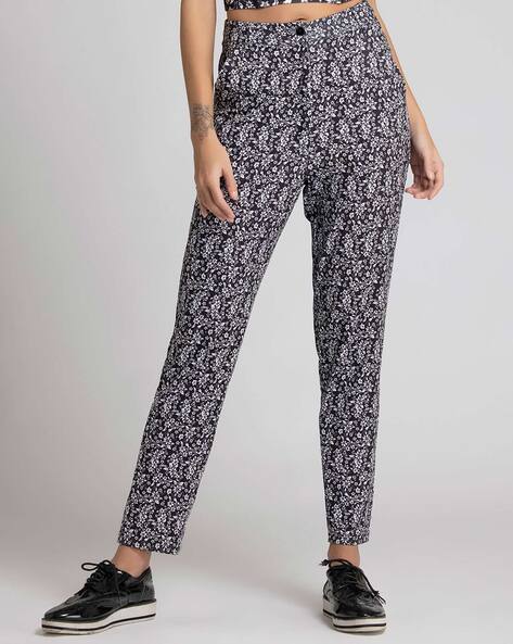 Buy online Black Solid Printed Trousers from bottom wear for Women by  Westwood for 1369 at 45 off  2023 Limeroadcom