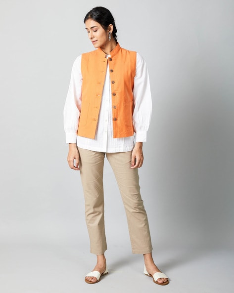 Women's nehru clearance collar jacket