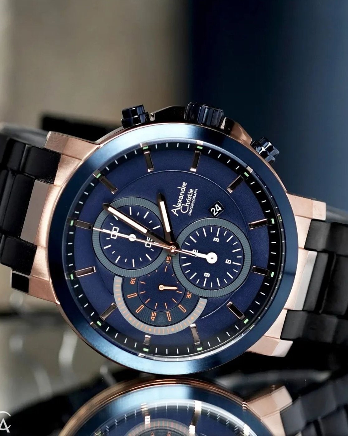 Alexandre christie steel on sale chronograph