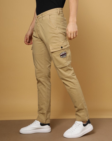 Khaki Slim Fit Cargo Pants